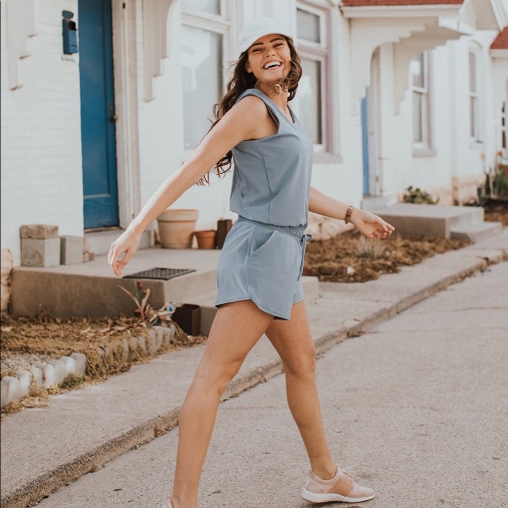 Albion Dusk Blue tank romper